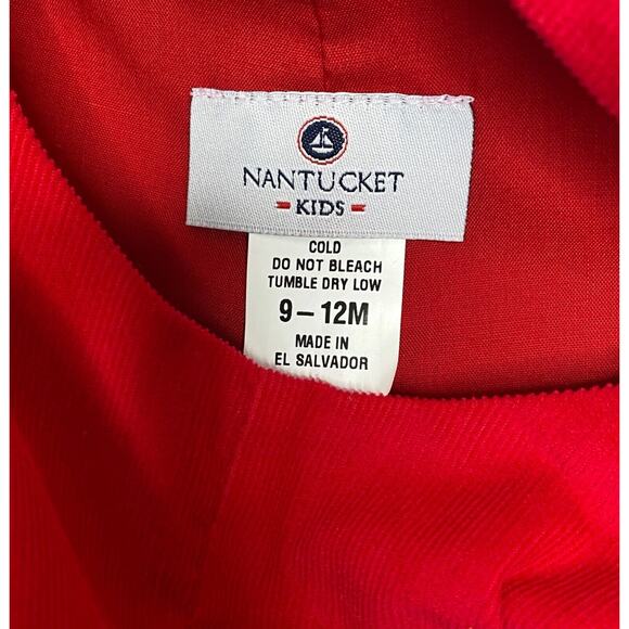 NWT Nantucket Kids Red Corduroy Kennedy Jon Jon Romper Boys 9-12 Mo - Picture 4 of 4